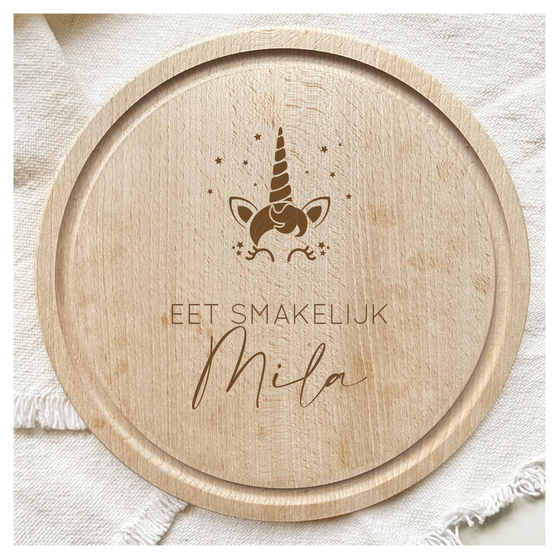 Ontbijtplankje met eenhoorn